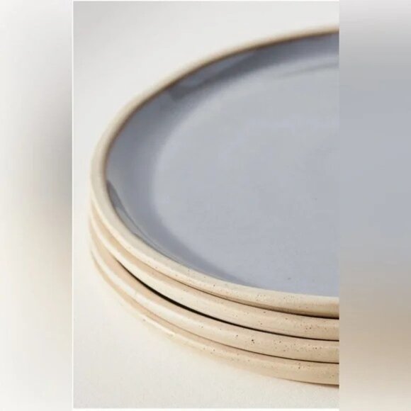 NEW Glazed Garage River Stoneware Salad Plates, Set of 4 - Denim Light - Picture 3 of 3